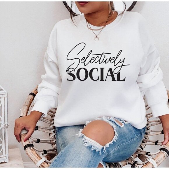 Selectively Social Oversized Sweatshirt, Anti social Top, Anti Social Shirt, S-5 - Picture 1 of 3